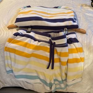 Striped sweatshirt  and Shorts Set